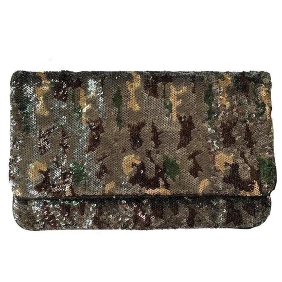 BCBGMAXAZRIA Sequin Envelope Clutch Camo - Picture 1 of 7